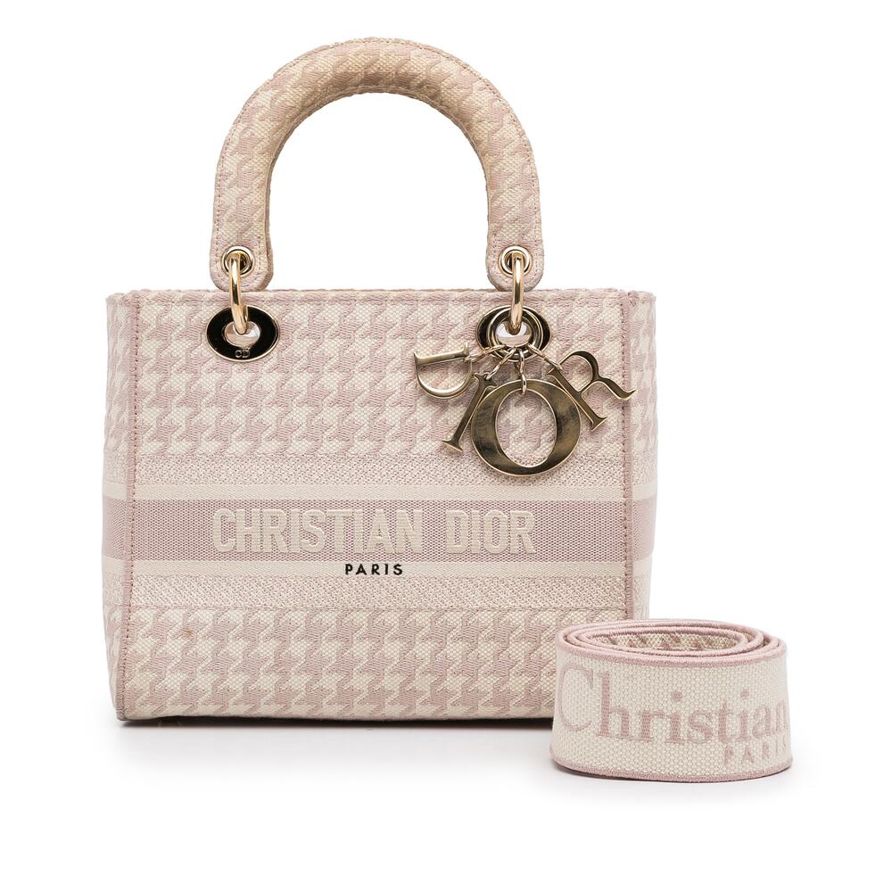 Dior Medium Embroidered Canvas Houndstooth Lady D Lite - Picture 16 of 16